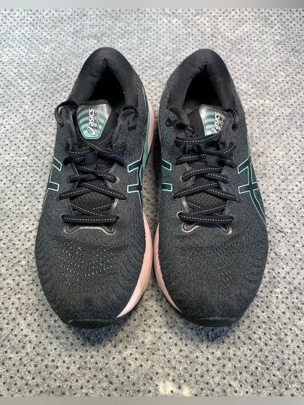 Asics Gel-Cumulus Black Teal Running Shoes Size 10.5 Women’s